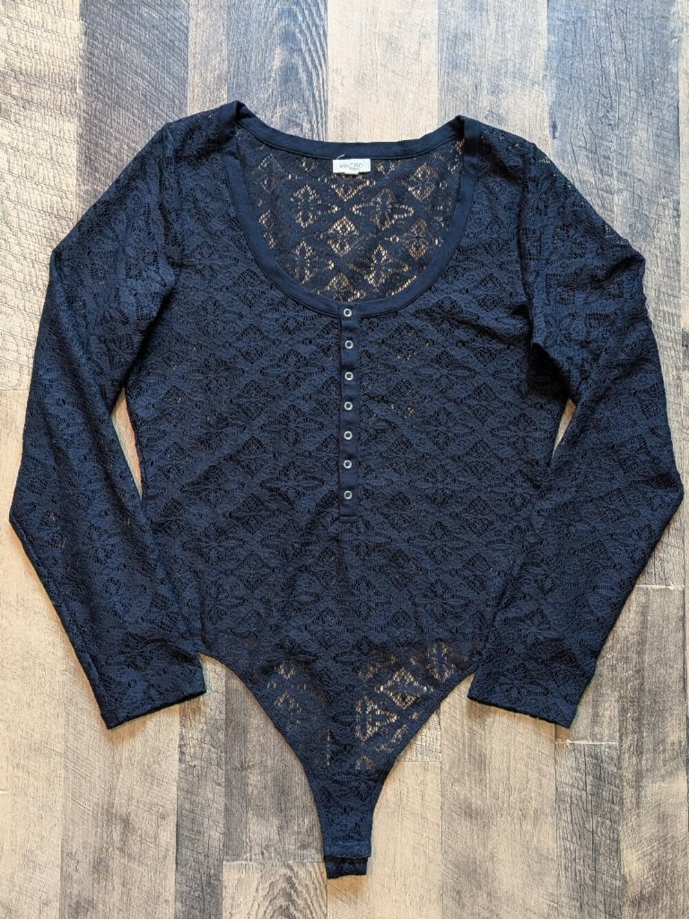 Pilcro Sheer Lace Bodysuit Black XL Anthropologie - Picture 2 of 7